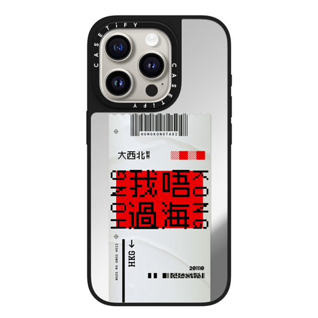CASETiFY iPhone 15 Pro Case Silver on Black ミラーケース MagSafe対応 Ticket - Taxi casetify_artist CASETiFY iPhone 15 Pro Case Silver on Black ミラーケース MagSafe対応 Ticket - Taxi casetify_artist