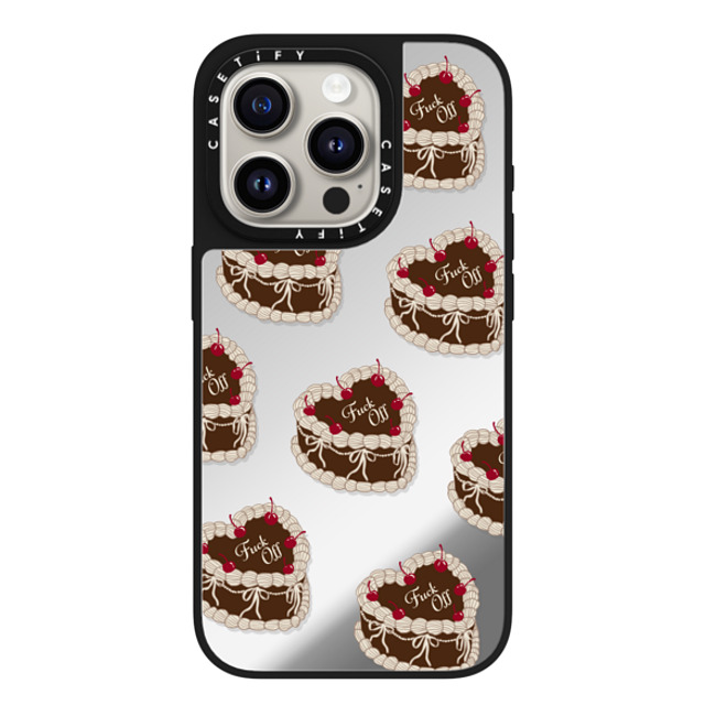 CASETiFY iPhone 15 Pro Case Silver on Black ミラーケース MagSafe対応 Fuck Off Sweetheart Cake casetify_artist CASETiFY iPhone 15 Pro Case Silver on Black ミラーケース MagSafe対応 Fuck Off Sweetheart Cake casetify_artist
