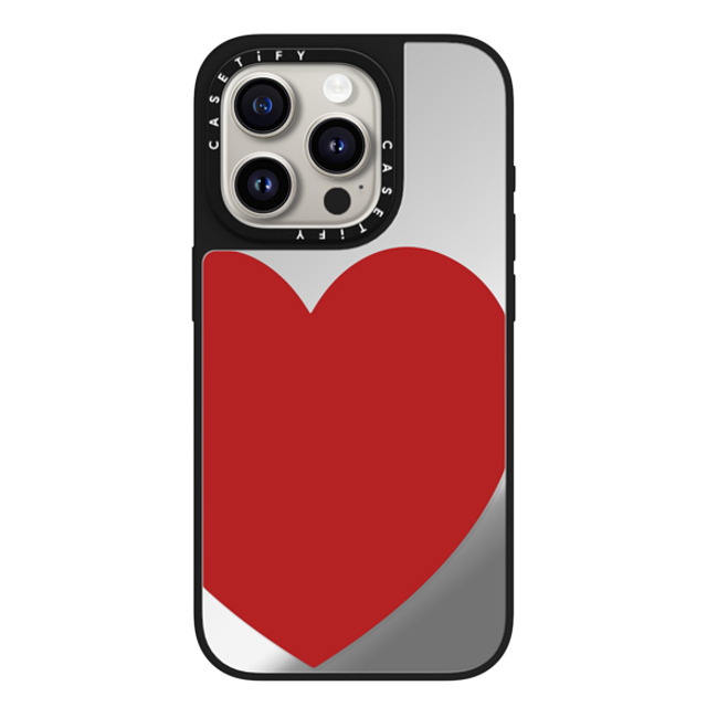 CASETiFY iPhone 15 Pro Case Silver on Black ミラーケース MagSafe対応 Red Heart casetify_artist CASETiFY iPhone 15 Pro Case Silver on Black ミラーケース MagSafe対応 Red Heart casetify_artist