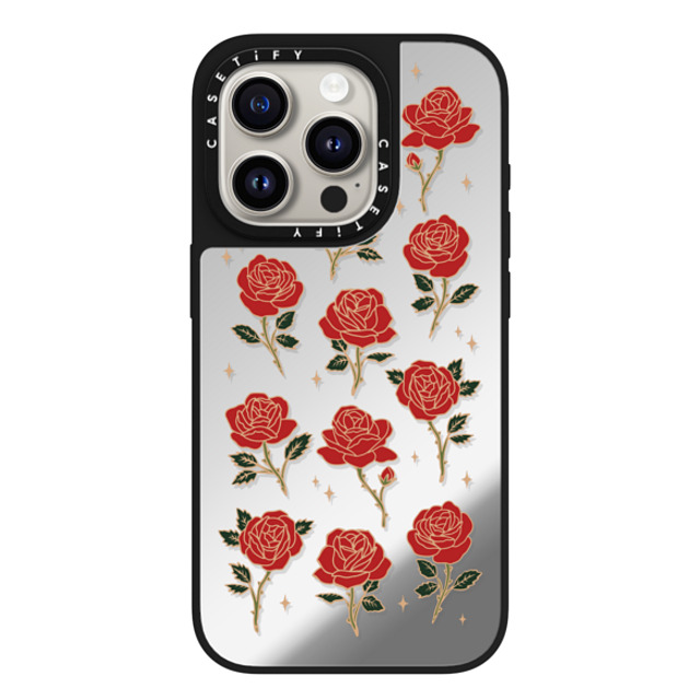 CASETiFY iPhone 15 Pro Case Silver on Black ミラーケース MagSafe対応 Roses and Thorns casetify_artist CASETiFY iPhone 15 Pro Case Silver on Black ミラーケース MagSafe対応 Roses and Thorns casetify_artist