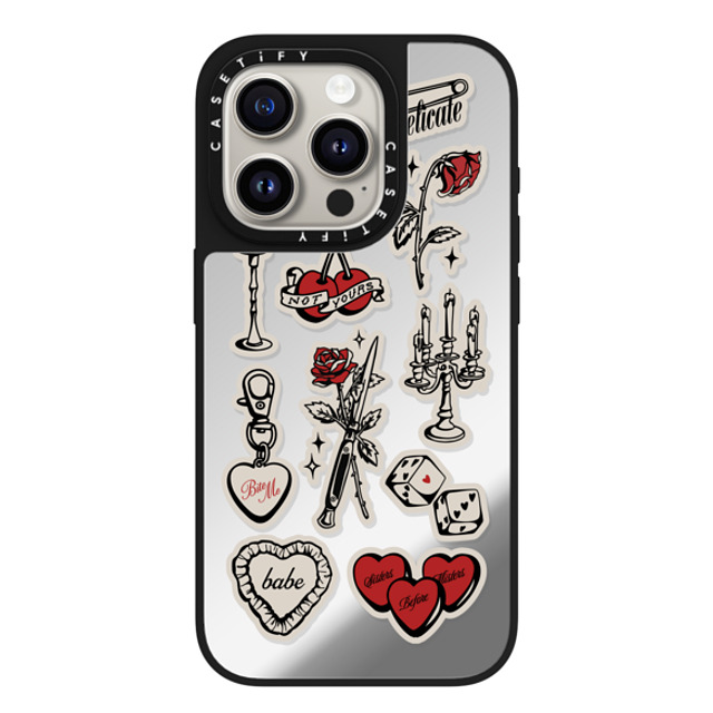 CASETiFY iPhone 15 Pro Case Silver on Black ミラーケース MagSafe対応 Flash of Love casetify_artist CASETiFY iPhone 15 Pro Case Silver on Black ミラーケース MagSafe対応 Flash of Love casetify_artist