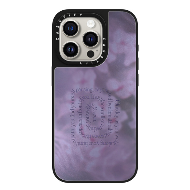 CASETiFY iPhone 15 Pro Case Silver on Black ミラーケース MagSafe対応 フローラル Dreamy Sakura Purple CASETiFY iPhone 15 Pro Case Silver on Black ミラーケース MagSafe対応 フローラル Dreamy Sakura Purple