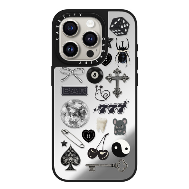CASETiFY iPhone 15 Pro Case Silver on Black ミラーケース MagSafe対応 Lucky Streak casetify_artist CASETiFY iPhone 15 Pro Case Silver on Black ミラーケース MagSafe対応 Lucky Streak casetify_artist