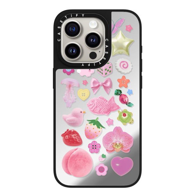 CASETiFY iPhone 15 Pro Case Silver on Black ミラーケース MagSafe対応 Sweet Charmed Dreams casetify_artist CASETiFY iPhone 15 Pro Case Silver on Black ミラーケース MagSafe対応 Sweet Charmed Dreams casetify_artist