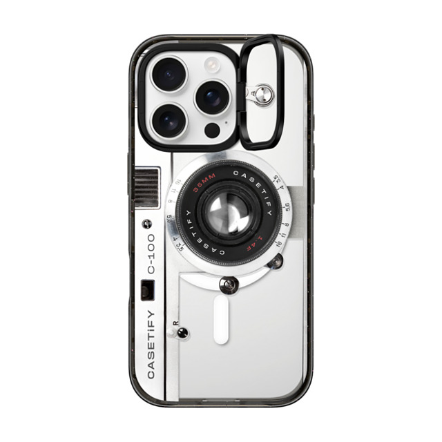 CASETiFY iPhone 16 Pro ケース ブラック インパクトリングスタンドケース MagSafe対応 カメラ Camera Case - Retro