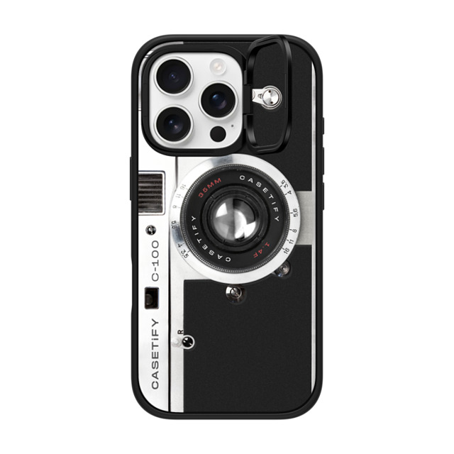 CASETiFY iPhone 16 Pro ケース マットブラック インパクトリングスタンドケース MagSafe対応 カメラ Camera Case - Retro