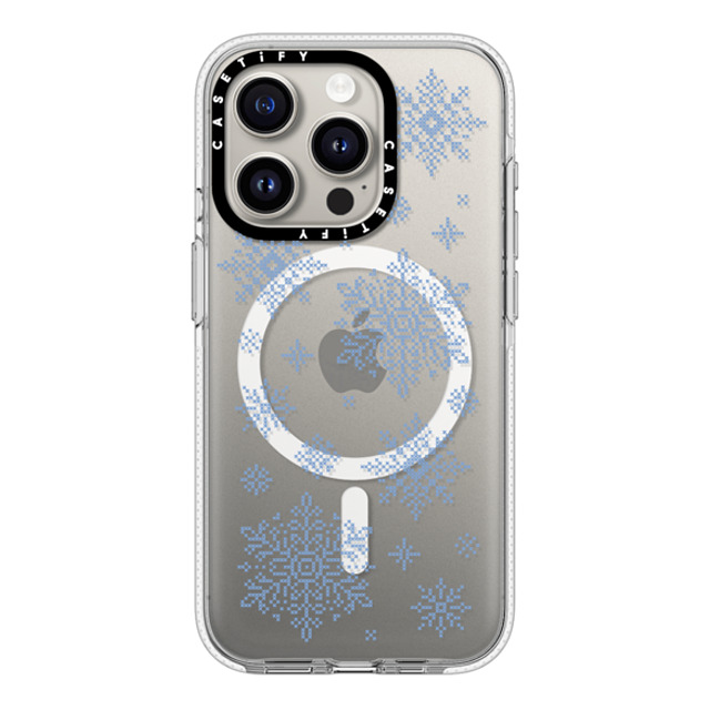 CASETiFY iPhone 15 Pro ケース クリア クリア ケース MagSafe対応 Needlepoint Snowflakes casetify_artist