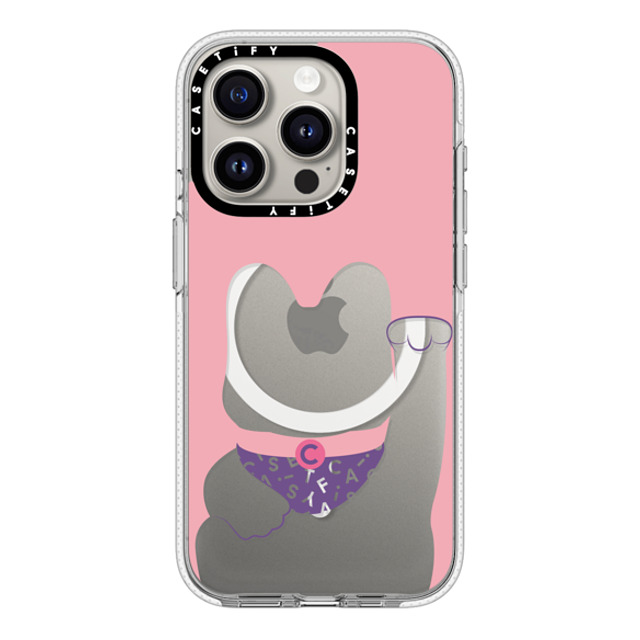 CASETiFY iPhone 15 Pro ケース クリア クリア ケース MagSafe対応 Lucky Cat Pink casetify_artist