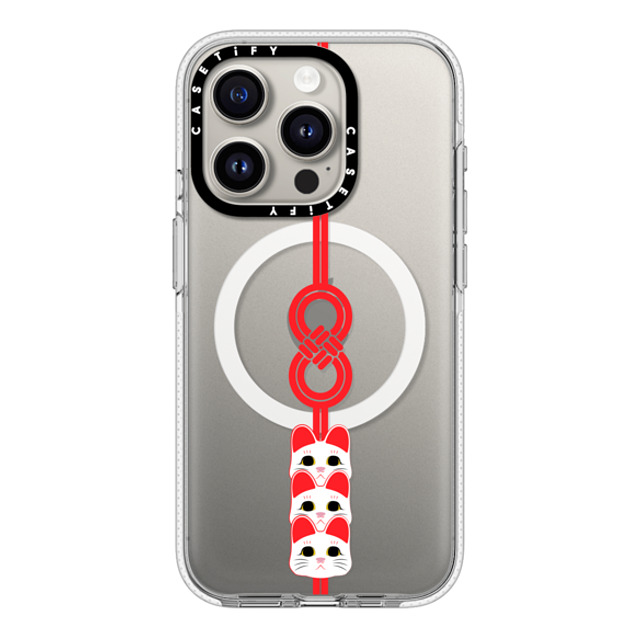 CASETiFY iPhone 15 Pro ケース クリア クリア ケース MagSafe対応 Lucky Knot, Lucky Cat casetify_artist