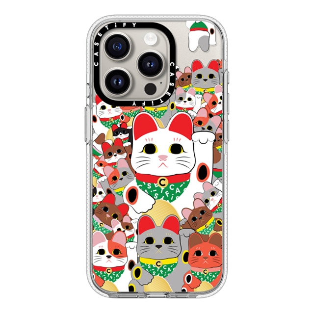 CASETiFY iPhone 15 Pro ケース クリア クリア ケース MagSafe対応 Lucky Cat Parade casetify_artist