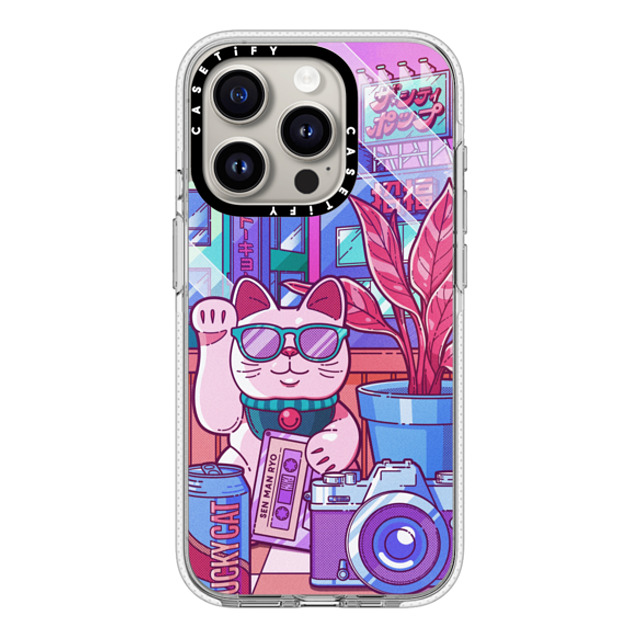 CASETiFY iPhone 15 Pro ケース クリア クリア ケース MagSafe対応 Lucky Cat City Pop casetify_artist