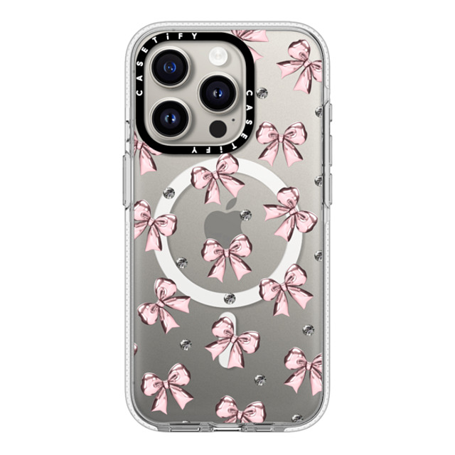 CASETiFY iPhone 15 Pro ケース クリア クリア ケース MagSafe対応 Chrome Chrome Metallic Pink Ribbon Back to School CASETiFY iPhone 15 Pro ケース クリア クリア ケース MagSafe対応 Chrome Chrome Metallic Pink Ribbon Back to School