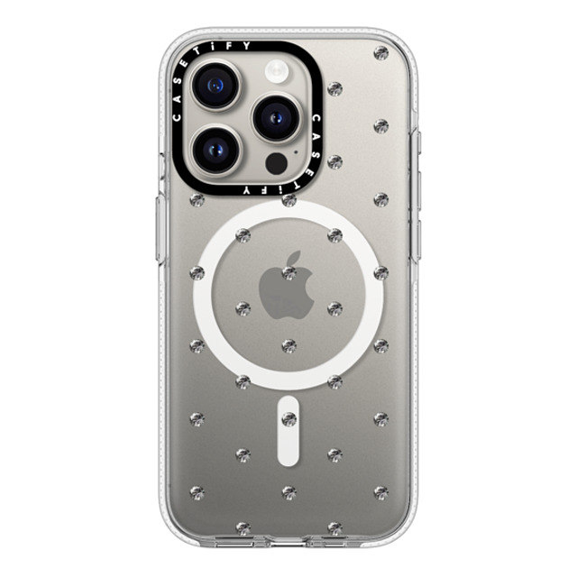 CASETiFY iPhone 15 Pro ケース クリア クリア ケース MagSafe対応 Chrome Chrome Silver Jewel Dot Back to School CASETiFY iPhone 15 Pro ケース クリア クリア ケース MagSafe対応 Chrome Chrome Silver Jewel Dot Back to School