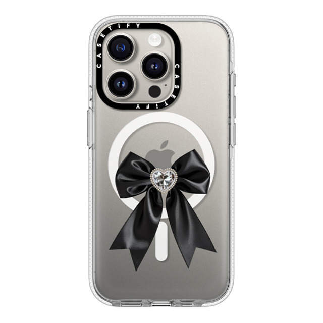 CASETiFY iPhone 15 Pro ケース クリア クリア ケース MagSafe対応 Chrome Chrome Black Satin Ribbon Back to School CASETiFY iPhone 15 Pro ケース クリア クリア ケース MagSafe対応 Chrome Chrome Black Satin Ribbon Back to School