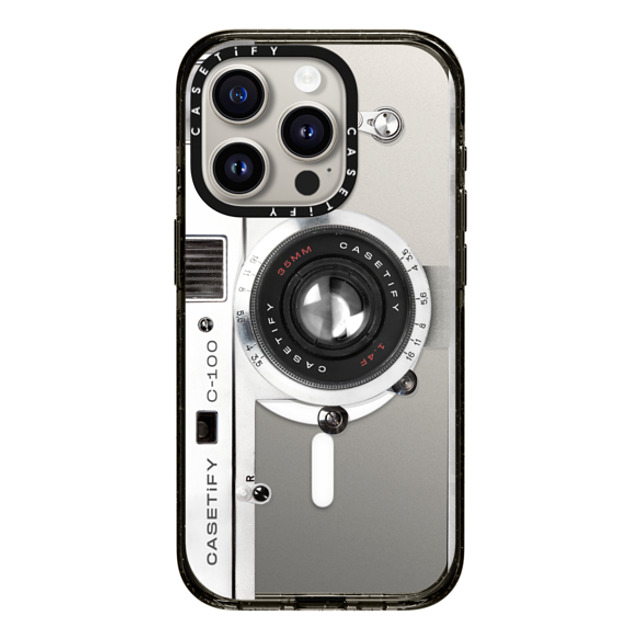 CASETiFY iPhone 15 Pro ケース ブラック インパクトケース MagSafe対応 カメラ Camera Case - Retro