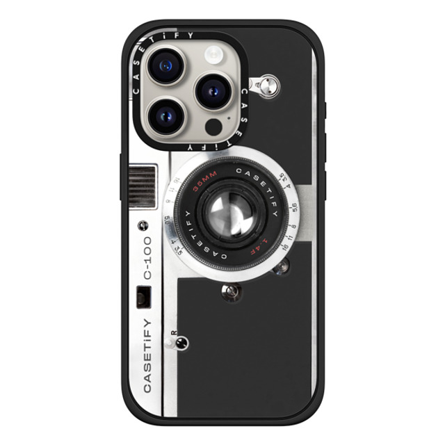 CASETiFY iPhone 15 Pro ケース マットブラック インパクトケース MagSafe対応 カメラ Camera Case - Retro