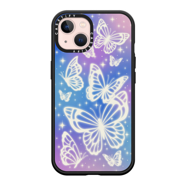 CASETiFY iPhone 13 ケース マットブラック インパクトケース MagSafe対応 Butterfly,Nature,Pastel,Maximalism,Pastel,Butterfly Butterfly Aurora