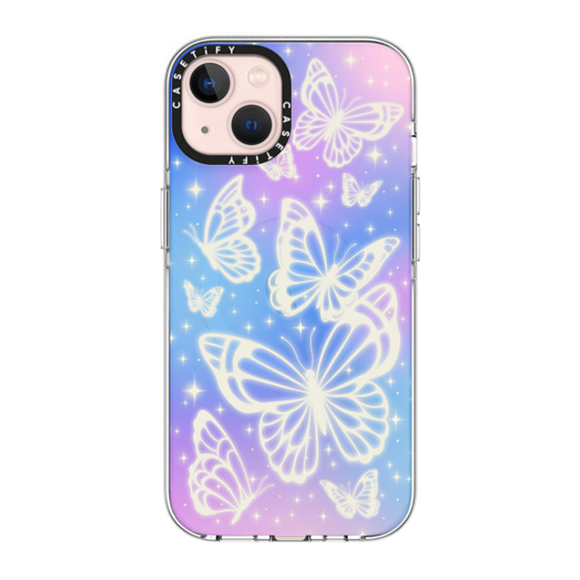 CASETiFY iPhone 13 ケース クリア クリア ケース MagSafe対応 Butterfly,Nature,Pastel,Maximalism,Pastel,Butterfly Butterfly Aurora