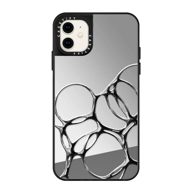 CASETiFY iPhone 11 ケース Silver on Black ミラーケース Futurism Futurism Chrome Bubbles Back to School CASETiFY iPhone 11 ケース Silver on Black ミラーケース Futurism Futurism Chrome Bubbles Back to School