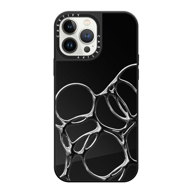 CASETiFY iPhone 13 Pro Max ケース Black on Black ミラーケース MagSafe対応 Futurism Futurism Chrome Bubbles Father's Day CASETiFY iPhone 13 Pro Max ケース Black on Black ミラーケース MagSafe対応 Futurism Futurism Chrome Bubbles Father's Day