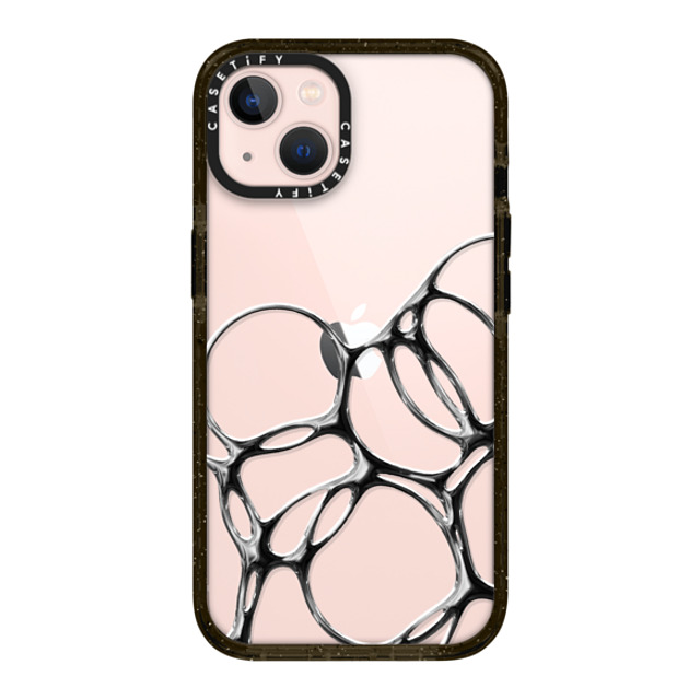 CASETiFY iPhone 13 ケース ブラック インパクトケース Futurism Chrome Bubbles