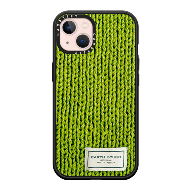 CASETiFY iPhone 13 ケース マットブラック インパクトケース MagSafe対応 Pattern,Photography Meadow Green Sweater