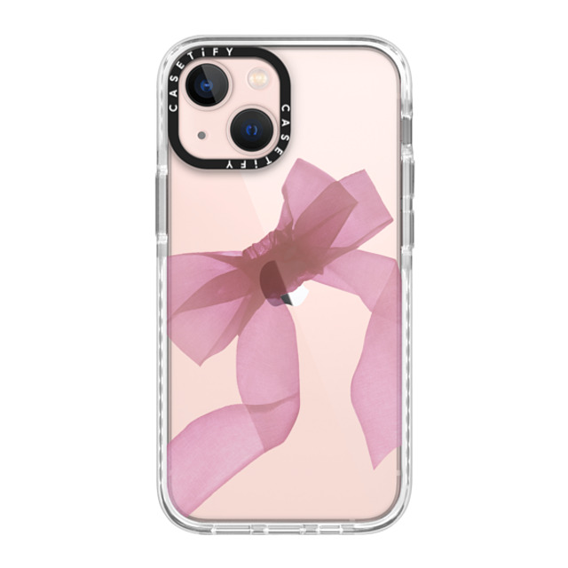 CASETiFY iPhone 13 Mini ケース Glossy Frost インパクトケース Cottagecore Pink Organza Ribbon