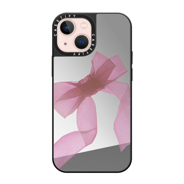CASETiFY iPhone 13 Mini ケース Silver on Black ミラーケース MagSafe対応 Ribbon,Cottagecore Ribbon,Cottagecore Pink Organza Ribbon Father's Day CASETiFY iPhone 13 Mini ケース Silver on Black ミラーケース MagSafe対応 Ribbon,Cottagecore Ribbon,Cottagecore Pink Organza Ribbon Father's Day