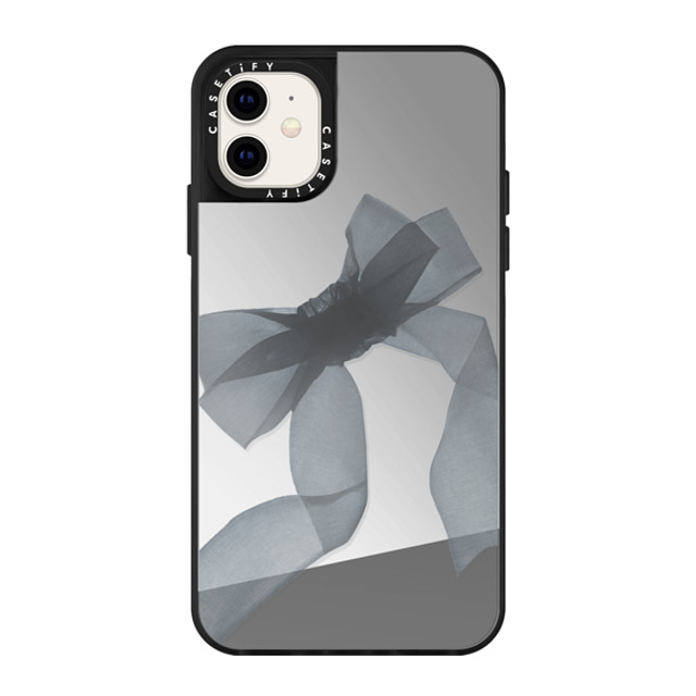 CASETiFY iPhone 11 Case Silver on Black ミラーケース Ribbon,Y2K Ribbon,Y2K Black Organza Ribbon Back to School CASETiFY iPhone 11 Case Silver on Black ミラーケース Ribbon,Y2K Ribbon,Y2K Black Organza Ribbon Back to School