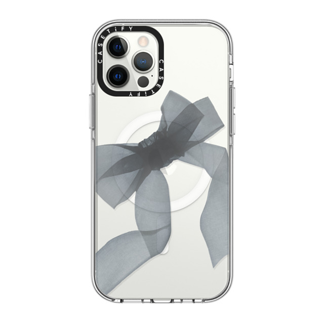 CASETiFY iPhone 12 Pro Case Clear Clear Case MagSafe Compatible Ribbon,Y2K Black Organza Ribbon CASETiFY iPhone 12 Pro Case Clear Clear Case MagSafe Compatible Ribbon,Y2K Black Organza Ribbon