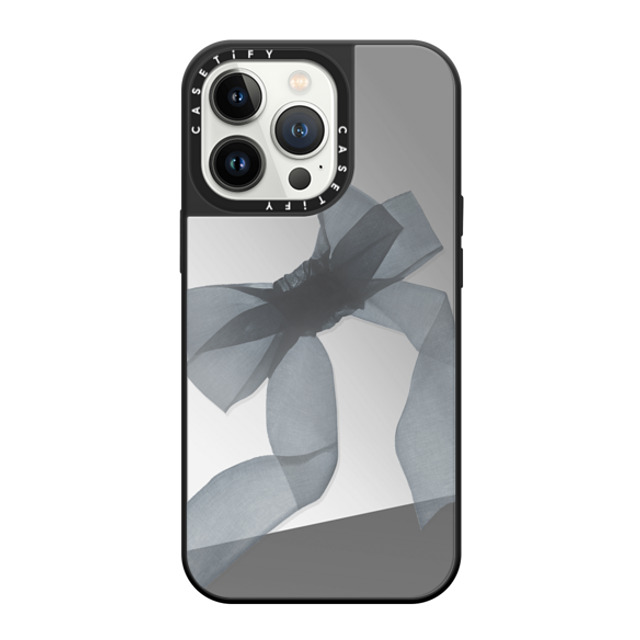 CASETiFY iPhone 13 Pro Case Silver on Black ミラーケース MagSafe対応 Ribbon,Y2K Ribbon,Y2K Black Organza Ribbon Mother's Day CASETiFY iPhone 13 Pro Case Silver on Black ミラーケース MagSafe対応 Ribbon,Y2K Ribbon,Y2K Black Organza Ribbon Mother's Day