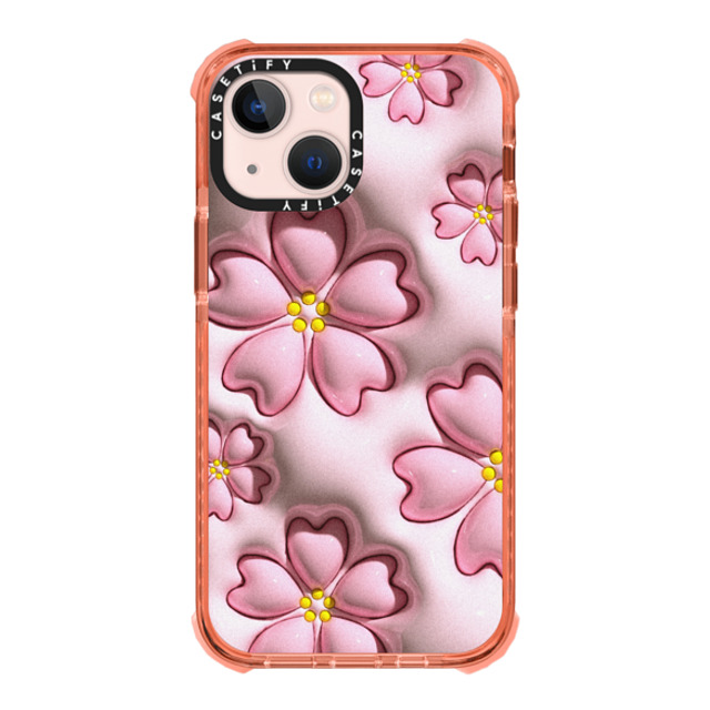 CASETiFY iPhone 13 Mini Case Peach ウルトラインパクトケース Floral フローラル Sakura Mother's Day CASETiFY iPhone 13 Mini Case Peach ウルトラインパクトケース Floral フローラル Sakura Mother's Day