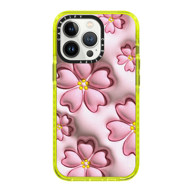 CASETiFY iPhone 13 Pro ケース ネオン イエロー インパクトケース Floral フローラル Sakura Father's Day CASETiFY iPhone 13 Pro ケース ネオン イエロー インパクトケース Floral フローラル Sakura Father's Day