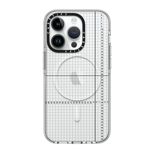 CASETiFY iPhone 14 Pro ケース クリア クリア ケース MagSafe対応 Checkered,Minimalism,Monochrome,Pattern Metrics