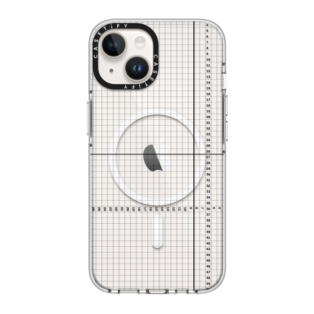 CASETiFY iPhone 14 ケース クリア クリア ケース MagSafe対応 Checkered,Minimalism,Monochrome,Pattern Metrics