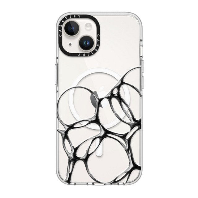 CASETiFY iPhone 14 ケース クリア クリア ケース MagSafe対応 Futurism Chrome Bubbles