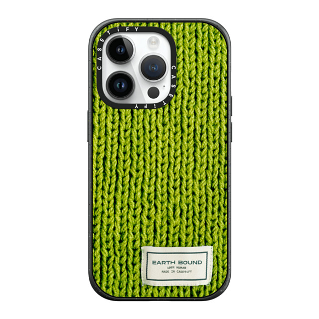 CASETiFY iPhone 14 Pro ケース マットブラック インパクトケース MagSafe対応 Pattern,Photography Meadow Green Sweater