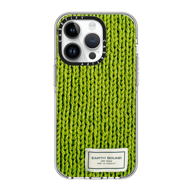 CASETiFY iPhone 14 Pro ケース クリア クリア ケース MagSafe対応 Pattern,Photography Meadow Green Sweater