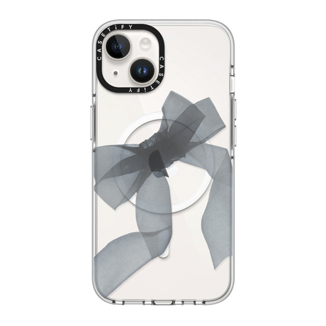 CASETiFY iPhone 14 Case Clear Clear Case MagSafe Compatible Ribbon,Y2K Black Organza Ribbon CASETiFY iPhone 14 Case Clear Clear Case MagSafe Compatible Ribbon,Y2K Black Organza Ribbon