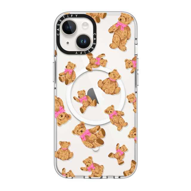 CASETiFY iPhone 14 Case Clear Clear Case MagSafe Compatible Animal,Pattern Beary Sweet CASETiFY iPhone 14 Case Clear Clear Case MagSafe Compatible Animal,Pattern Beary Sweet