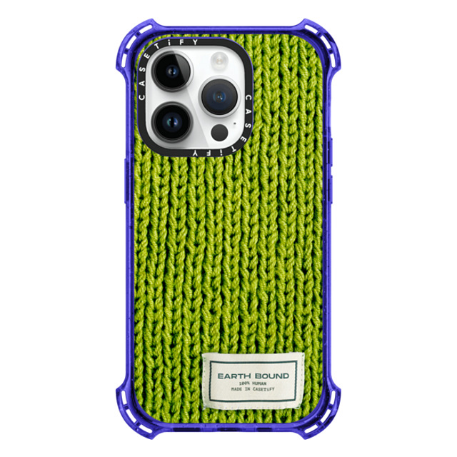 CASETiFY iPhone 14 Pro ケース Peri Purple バウンスケース Pattern,Photography Meadow Green Sweater