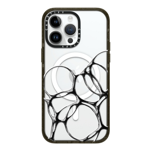 CASETiFY iPhone 14 Pro Max ケース ブラック インパクトケース MagSafe対応 Futurism Chrome Bubbles