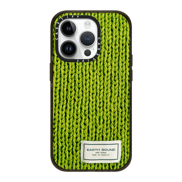 CASETiFY iPhone 14 Pro ケース ブラック インパクトケース MagSafe対応 Pattern,Photography Meadow Green Sweater