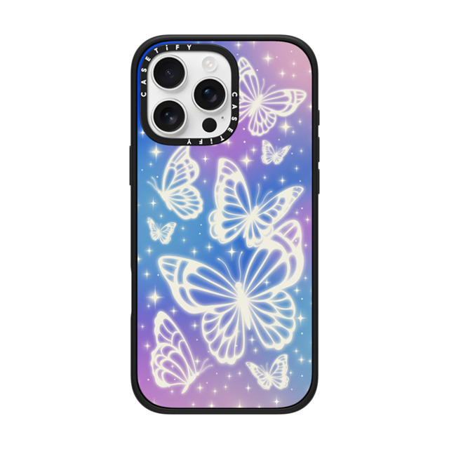 CASETiFY iPhone 16 Pro Max ケース マットブラック インパクトケース MagSafe対応 Butterfly,Nature,Pastel,Maximalism,Pastel,Butterfly Butterfly Aurora