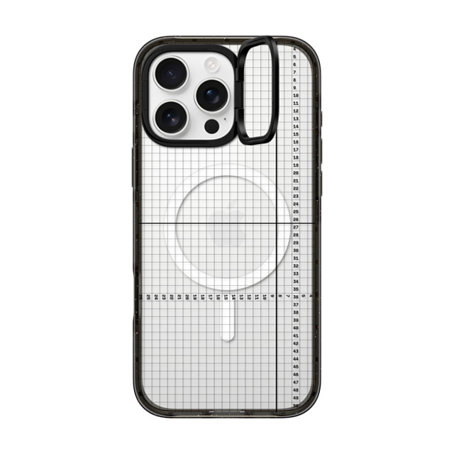 CASETiFY iPhone 16 Pro Max ケース ブラック インパクトリングスタンドケース MagSafe対応 Checkered,Minimalism,Monochrome,Pattern Metrics