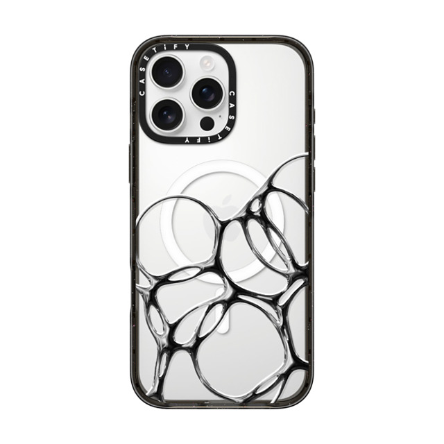 CASETiFY iPhone 16 Pro Max ケース ブラック インパクトケース MagSafe対応 Futurism Chrome Bubbles