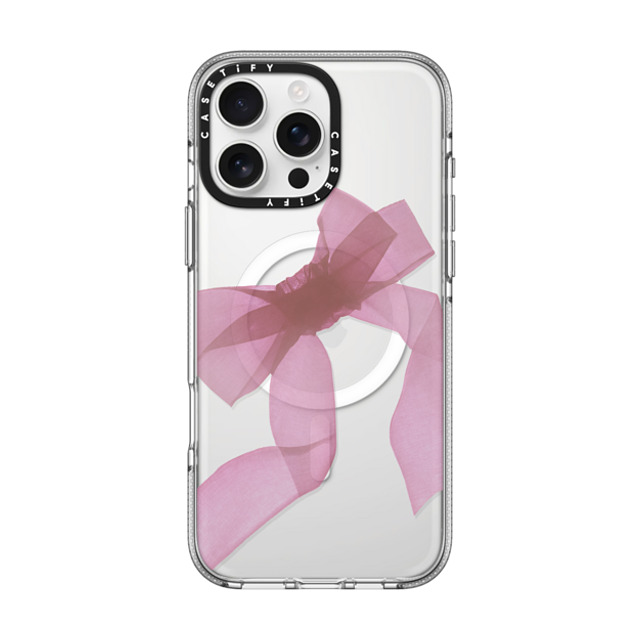 CASETiFY iPhone 16 Pro Max ケース クリア クリア ケース MagSafe対応 Cottagecore Pink Organza Ribbon