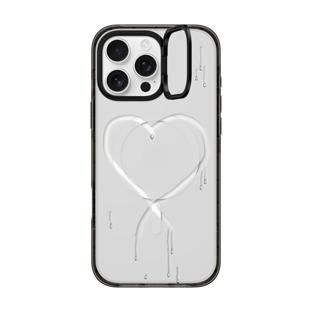 CASETiFY iPhone 16 Pro Max ケース ブラック インパクトリングスタンドケース MagSafe対応 Frosted Heart casetify_artist