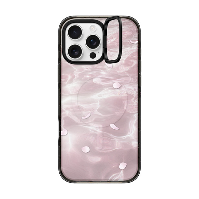 CASETiFY iPhone 16 Pro Max ケース ブラック インパクトリングスタンドケース MagSafe対応 Floral フローラル Floating Petals Father's Day CASETiFY iPhone 16 Pro Max ケース ブラック インパクトリングスタンドケース MagSafe対応 Floral フローラル Floating Petals Father's Day