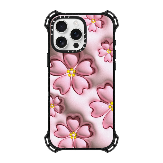 CASETiFY iPhone 16 Pro Max ケース ブラック バウンスケース Floral フローラル Sakura Father's Day CASETiFY iPhone 16 Pro Max ケース ブラック バウンスケース Floral フローラル Sakura Father's Day
